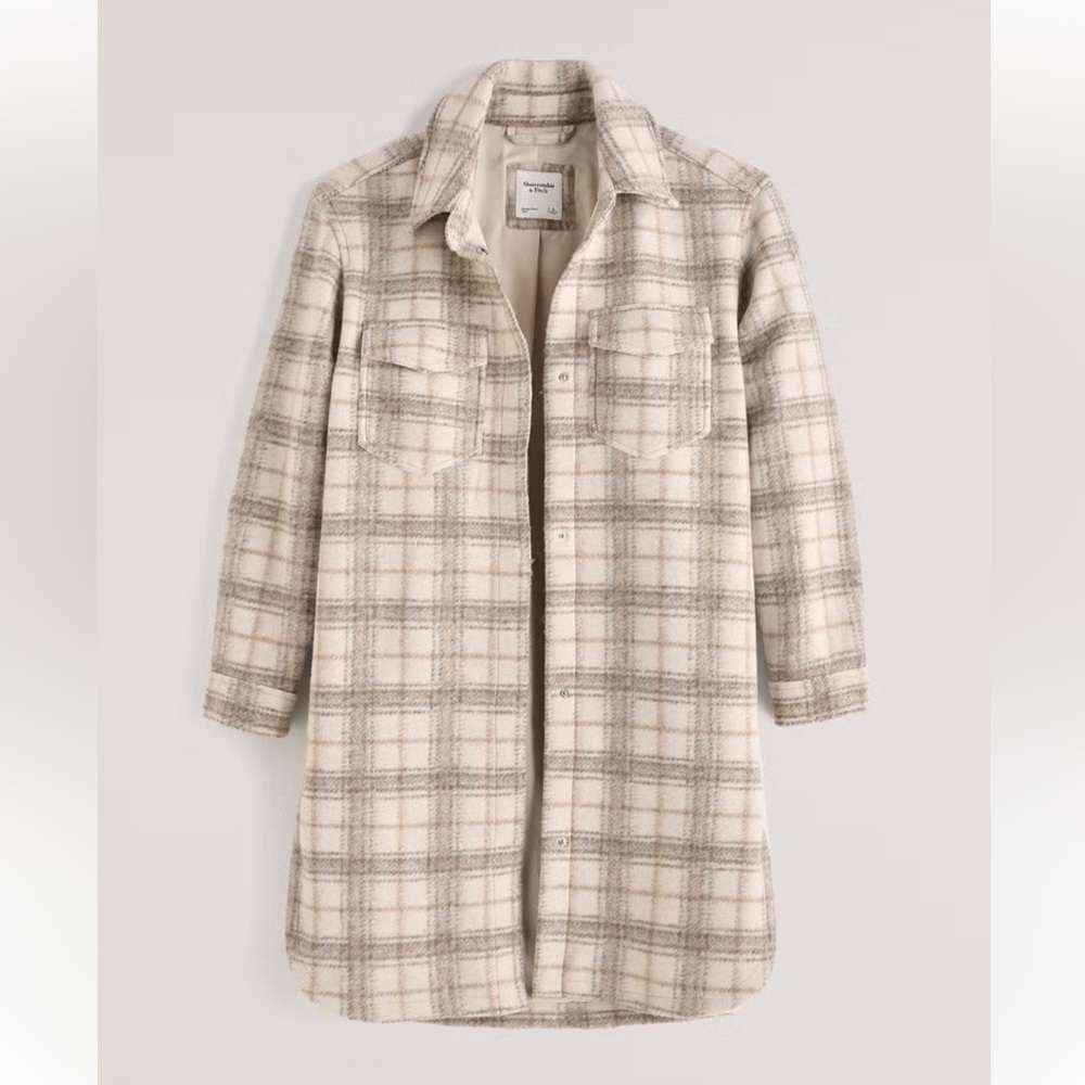 Abercrombie Wool Blend Coat Shirt Jacket Shacket